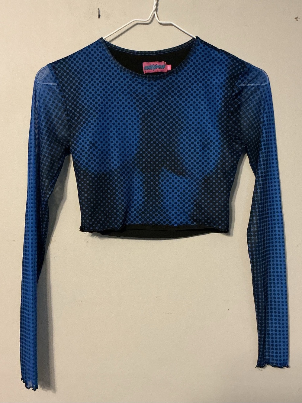 Edikted X-Ray Mesh Crop Top Blue/Black